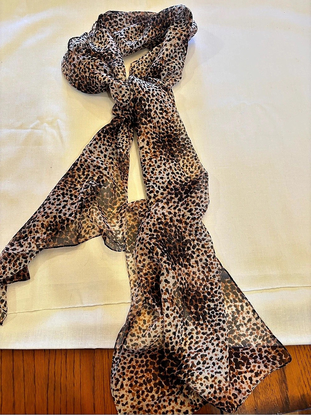 Animal Print Scarf in Brown & Black Like New